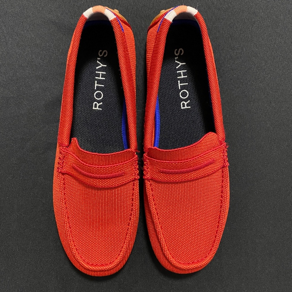 ROTHY’S RED CLEMENTINE DRIVING LOAFERS